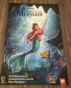 WALT DISNEY THE LITTLE MERMAID Princess SIGNED 2019 NYCC Comic Con POSTER ART - Picture 1 of 4