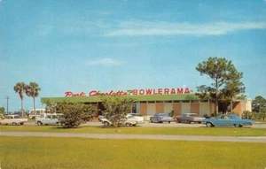 Port Charlotte, Florida BOWLERAMA Bowlingbahn am Straßenrand c1960er Jahre Vintage Postkarte - Bild 1 von 2