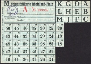 Tarjeta de tela giratoria (Spinnmaterialkarte)- Alemania / Renania-Pafalz - "A47" - Imagen 1 de 3