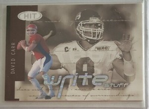2002 SAGE HIT The Write Stuff #2 David Carr Fresno St Bulldogs Football Card 