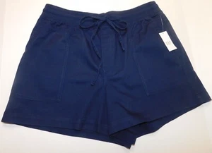 Gap Women Shorts Navy Blue Size XS  S  XXL Cotton Utility Pull-On Drawstring NEW - Picture 1 of 2