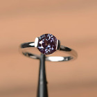 Alexandrite Ring Wedding Ring June Birthstone Round Cut Gems Color Changing Gems