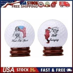 2 Pack ~ 70 and Still Swinging ~ Hail Old Sport ~ Golf Ball Desk Set With Base - Picture 1 of 16