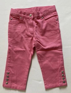 NWOT Gymboree Pretty Preppy 5 5T Pink Denim Capri Snap Hem Jeans Pants - Picture 1 of 2