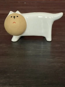 Modernist Mid Century Ceramic Otagiri Pouty Moon face Cat Coin Bank - Picture 1 of 8