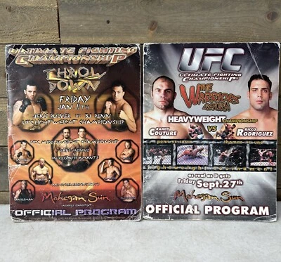 UFC Fighting Vintage 2002 Fight Programs Books Lot Of (2) Liddell Couture Signed - Image 1 of 4