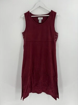 Vestido Mary McFadden Vintage Mujer Pequeño Rojo Sin Mangas Midi Floral Bordado Foto 1 de 4