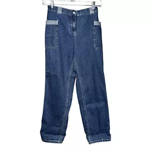 Hanna Andersson Jeans Girls 12 150 Blue Oversized Pockets Play School Casual - Picture 1 of 7
