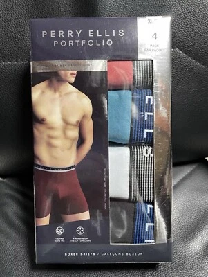 Трусы-боксеры мужские PERRY ELLIS XL 4 направления эластичные дышащие нижнее белье упаковка 4 шт. - Изображение 1 из 2