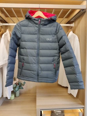 DLX TRESPASS BEXLEY XSMALL GREY COAT JACKET DOWN FEATHER 600 PADDED HOOD WOMENS - Image 1 of 4