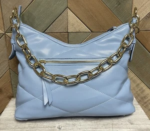 Bolso Hobo House of Want Convertible RFID Acolchado Carolina Azul Claro con Cadena - Imagen 1 de 22