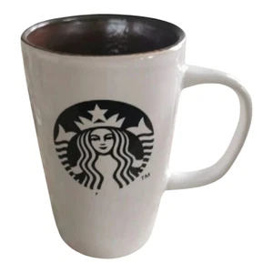 Starbucks Tall Mug Cup White /Brown Siren Logo 2014 12fl oz/354ml Latte Tea - Picture 1 of 6