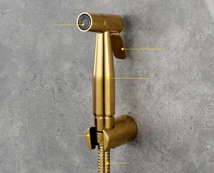 Luxury Titanium Gold Handheld Bidet Sprayer Stainless Steel Hose Holder Set _ - Picture 1 of 12