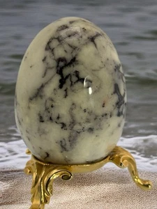 Italian Marble Looking Alabaster Polished Stone Easter Egg; Gemstone 2.5” - Picture 1 of 15