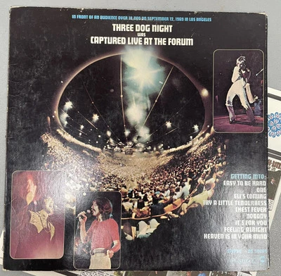 THREE DOG NIGHT ‎CAPTURED LIVE AT THE FORUM 1969 Vinyl Record Album - Image 1 of 4