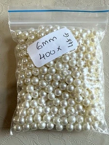 JOBLOTS 6mm Offwhite Acrylic Light Weight Beads 400x - Picture 1 of 3