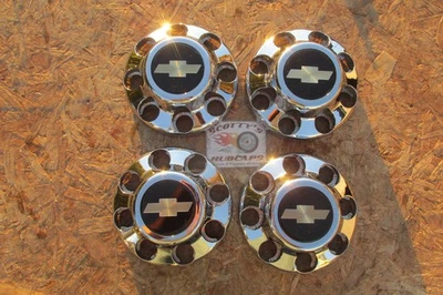 1988-2002 CHEVY 2500, 3500 TRUCK SILVERADO CENTER CAPS 46272, SET OF 4 W/ LUGS - Image 1 of 4