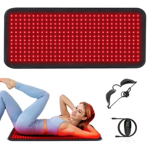 Almohadilla de terapia de luz roja infrarroja LED dispositivo de alfombrilla de cuerpo completo alivio del dolor muscular de espalda - Imagen 1 de 17