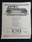 1933 ROVER CO. LTD 9x11" Automotive Print Ad VG+ 4.5 Is Still Further Ahead