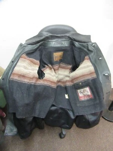 VINTAGE REDSKINS LEATHER TRENCH COAT FIELD JACKET SIZE XL + LINER, - Picture 1 of 22