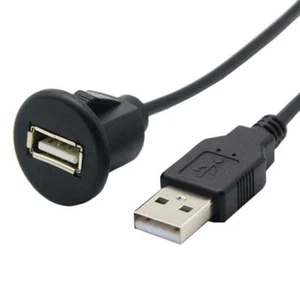 25mm round Car Dash board Mount USB Male to Female Socket Panel Cable extension - Photo 1/1