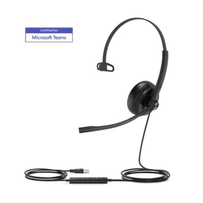 Yealink 1308014 UH34 Mono MS Teams USB Wired Business Headset Black - Image 1 of 4