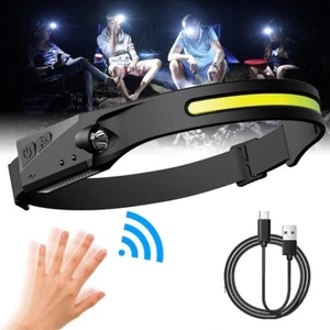 2X Lampe frontale étanche COB Night Buddy LED détecteur de mouvement phare torche - Photo 1/14