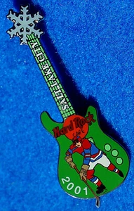 SALT LAKE CITY OLYMPIC WINTER GAMES ICE HOCKEY PLAYER GUITAR Hard Rock Cafe PIN - Picture 1 of 1