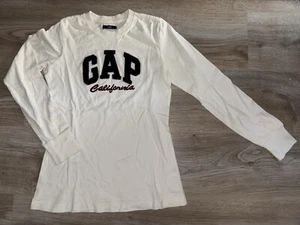 GAP California Damen Langarmshirt Longsleeve Weiß Logo Flock Größe S - Bild 1 von 5
