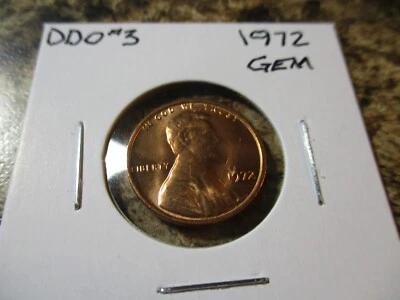 1972 Lincoln Cent RARE DDO # 3 GEM BU   MM - Image 1 of 4