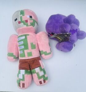 Peluche JINX Minecraft Zombie Pigman jouet en peluche, 12 pouces et lapin violet Minecraft