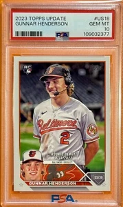 2023 Topps Update US18 Gunnar Henderson Rookie Debut Orioles RC PSA 10 - Picture 1 of 2