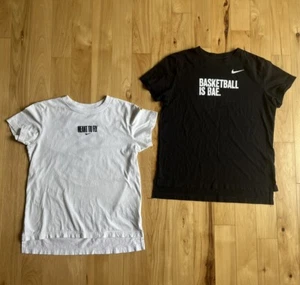Nike Girls Youth Sz  XL “basketball is bae & Meant To Fly” T- shirts Black White - Picture 1 of 10