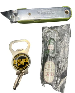 Lot Of 3 Beer Brewery Advertising Keychain Bottle Open Boulder Yuengling Tap Boy - Picture 1 of 11