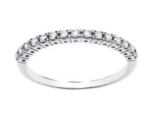 925 Sterling Silver 0.20ct Simulated Diamond Eternity Ring size J - U - Picture 1 of 7
