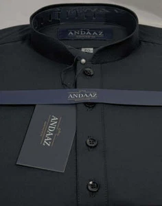 Boys Shalwar Kameez Plain Black - Picture 1 of 11