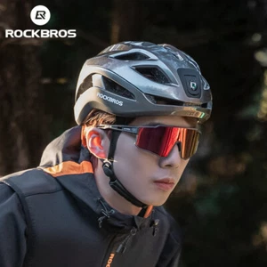 ROCKBROS Bike Helmet EPS Multicolor Half Shell Warning Helmet 57-62cm Unisex - Picture 1 of 17