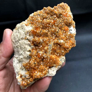 Roher natürlicher orangefarbener Johnstonotit Orangengranat Cluster Mineral Probe 344 Gramm - Bild 1 von 10