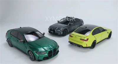 MINICHAMPS 1:18 BMW M3 G80 2020 Metal Diecast Model Car Gifts Gray/Green/Yellow - Image 1 of 4
