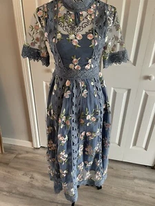 Neu Vintage-Stil Stickerei romantische Fee Netz Kleid von Irococo Small - Bild 1 von 5
