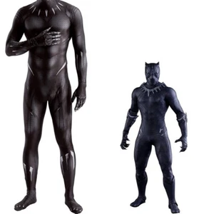 Black Panther Jumpsuit Superhero Cosplay Suit Costume 3D Zentai Halloween Props - Picture 1 of 7