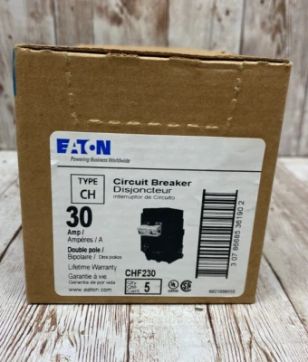 Eaton 5- Pack  CHF230 30A 240V 2-Poles Breaker - New - Image 1 of 2