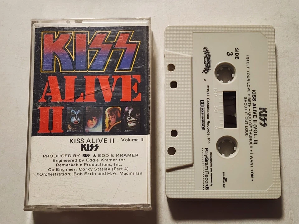 KISS ALIVE II VOLUME II CASSETTE TAPE 1977 CASABLANCA RECORDS - Image 1 of 1