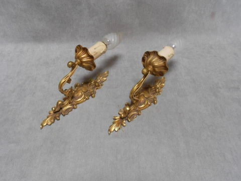 pair FRENCH Vintage bronze WALL Light SCONCES Cover
