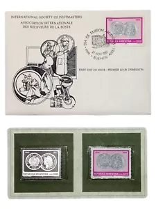 Argentina 2000 Pesos stamp 1981 MNH with Silver issue + FDC - Patacon ! - Picture 1 of 3