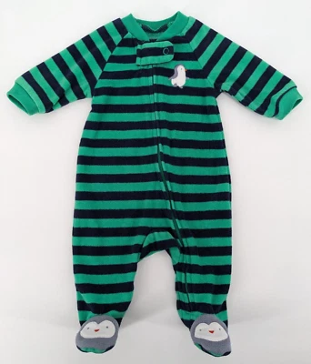 Pijama Carters Penguin con patas de vellón para dormir y jugar bebé niño talla recién nacido Foto 1 de 4