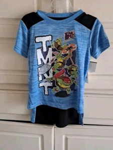 Nickelodeon Teenage Ninja Turtles Boys T-Shirt & Shorts Set Blue/Black Size 5 - Picture 1 of 5