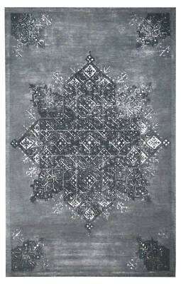 Bijan Grey Handmade 100% Woolen Area Rugs Without Tariff & duty - Image 1 of 4