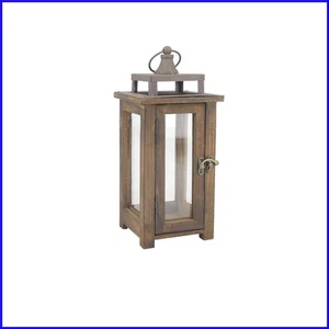 Charming 5.3" Rustic Wooden Lantern for Weddings and Birthdays - Tabletop Decor - Picture 1 of 12