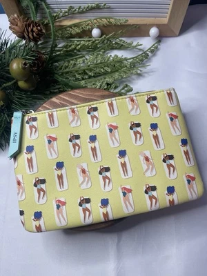 IPSY Summer Swimmers Cosmetic Bag – Yellow Zipper Pouch - Image 1 of 3